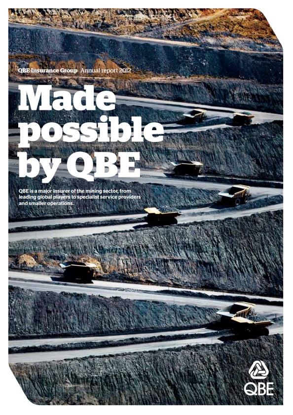 QBE annual coal mine report cover 'Made possible by QBE'