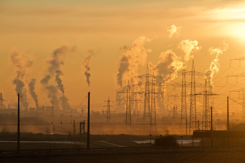 Electricity Pylons and smoke stacks