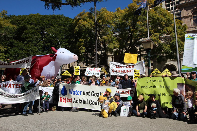 New Acland coal mine stage 3 protest - credit - Lock the Gate Alliance New Acland coal mine stage 3 protest, Queensland Parliament. Credit - Lock the Gate Alliance