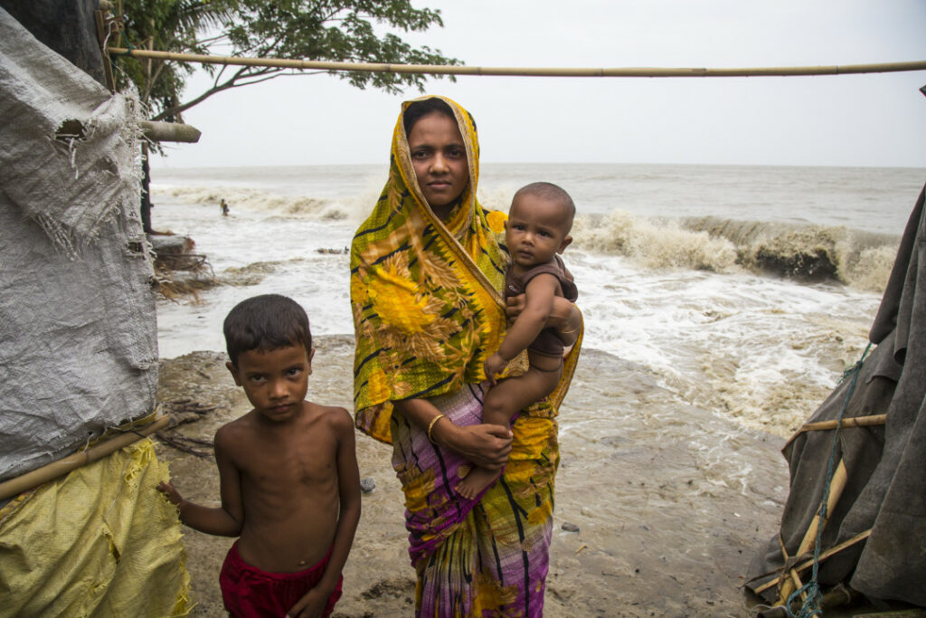 "My house has collapsed due to sand removal for the construction of the Matarbari coal power project." - Saleha Begum, Matarbari, Bangladesh. Photo credit: Noor Alam