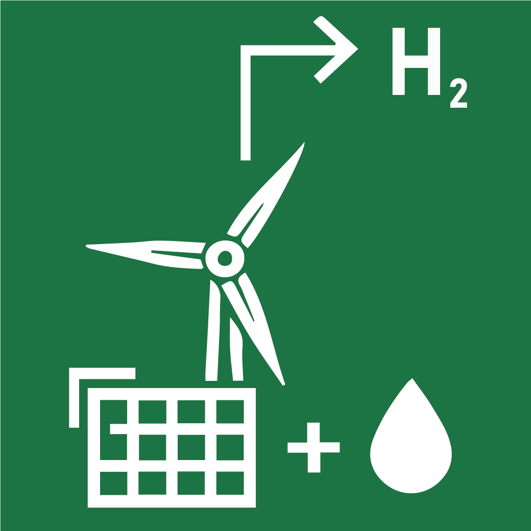 Green hydrogen icon