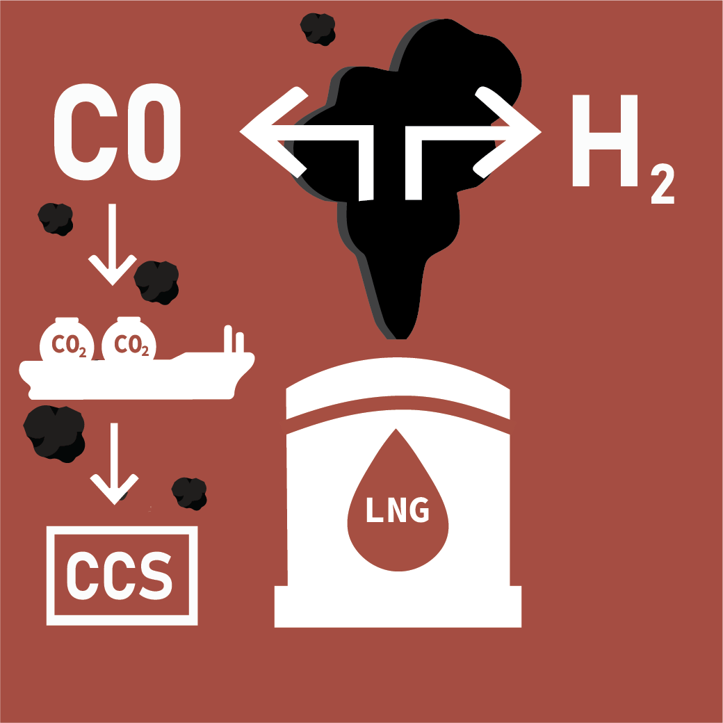 LNG to blue hydrogen icon