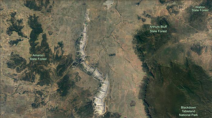 Satellite view of Vickery mine area