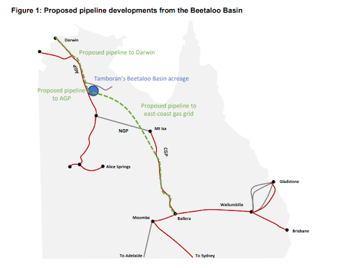 APA proposed pipelines for Tamboran APA proposed pipelines for Tamboran