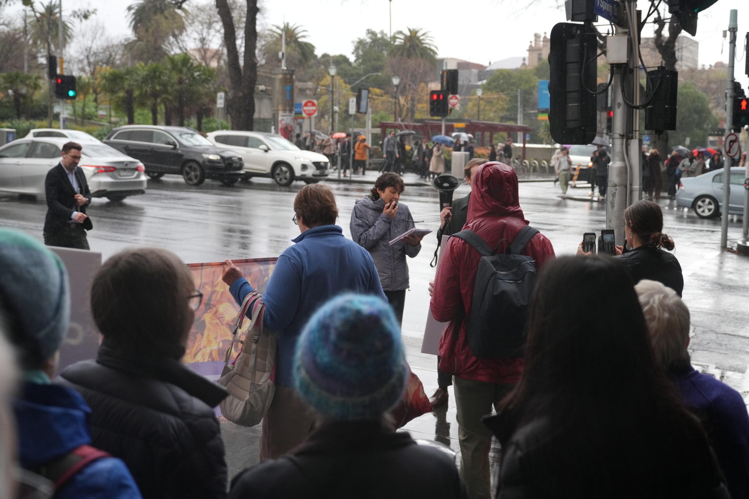 Speeches were given by Lucy from Healthy Futures and Brett from Market Forces.